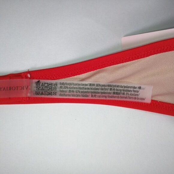 Victoria Secret 38DD Bombshell Push Up Bikini Top Red - Picture 9 of 12